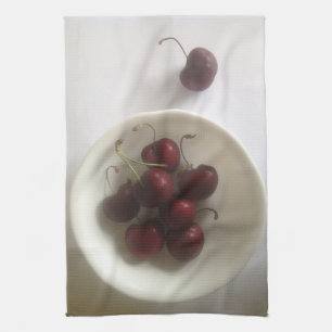 Bowel of cherries kitchen towel