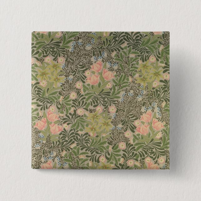 Bower' design 2 inch square button (Front)