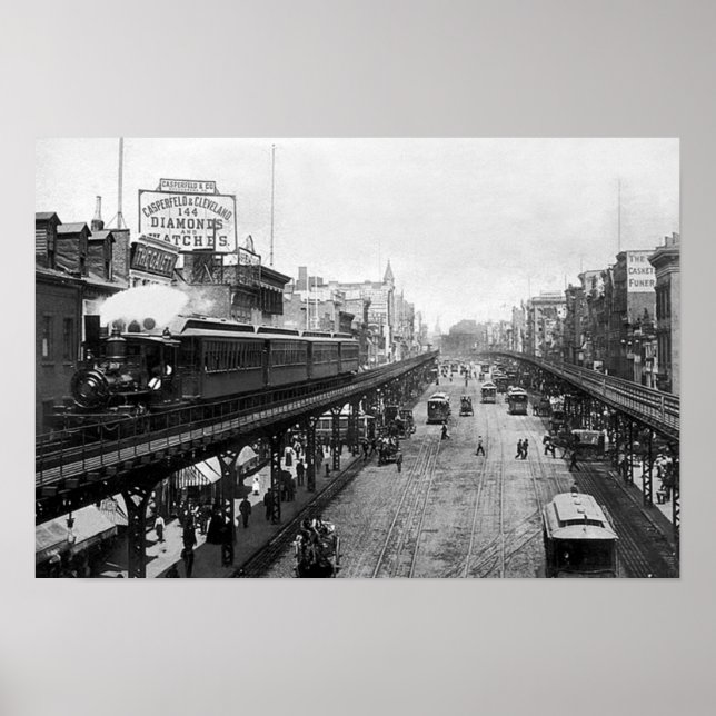 Bowery at Grand Street, New York 1895 Poster (Front)