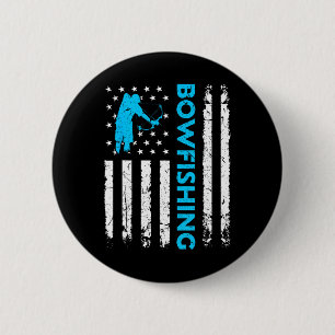 Bowfishing Us Flag Vintage Fishing Bowfish Hunter 2 Inch Round Button
