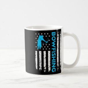 Bowfishing Us Flag Vintage Fishing Bowfish Hunter  Coffee Mug
