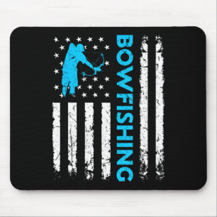 Bowfishing Us Flag Vintage Fishing Bowfish Hunter Mouse Pad