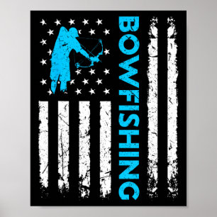 Bowfishing Us Flag Vintage Fishing Bowfish Hunter Poster
