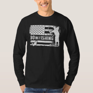 Bowfishing Vintage Look American Flag Bow Hunting T-Shirt