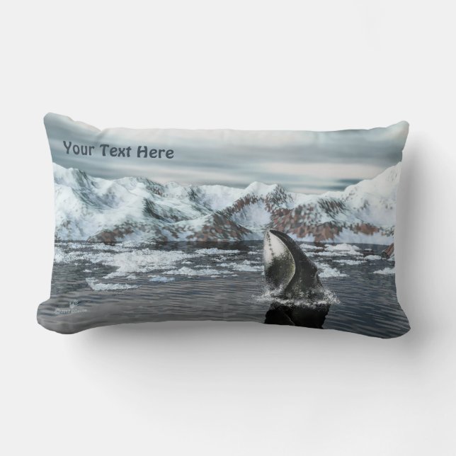 Bowhead Whale Lumbar Pillow (Front)