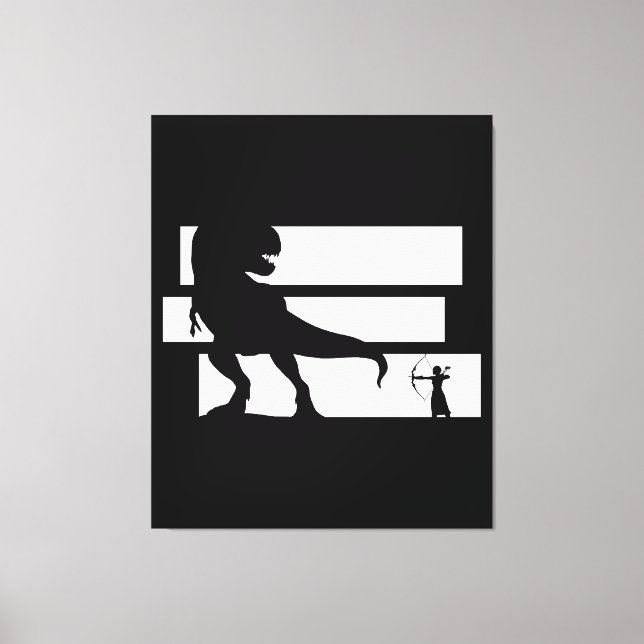 Bowhunting Dinosaurs Fantasy Archery Canvas Print (Front)