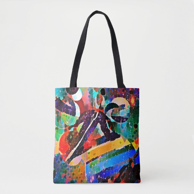 Bowie and Prince Rock out in Space Tote Bag (Front)