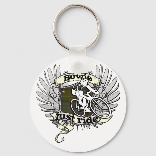 Bowie Just Ride Keychain (Front)