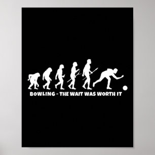 Bowing Evolution - Funny Bowler And Retro Bowling Poster