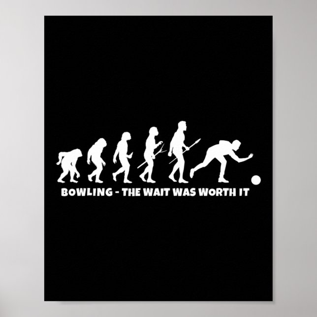 Bowing Evolution - Funny Bowler And Retro Bowling  Poster (Front)