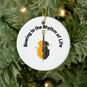 Bowing to the Rhythm of Life Cello Ceramic Ornament