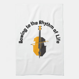Bowing to the Rhythm of Life Cello Kitchen Towel