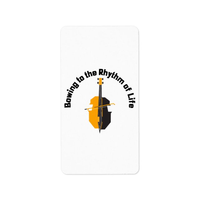Bowing to the Rhythm of Life Cello Label (Front)