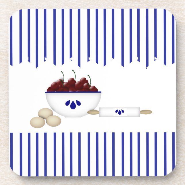 Bowl de cerises Dessous de verre de liège (Devant)