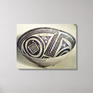 Bowl decorated with a geometric pattern canvas print