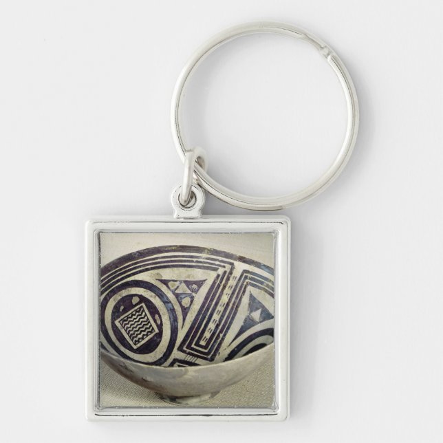 Bowl decorated with a geometric pattern keychain (Front)