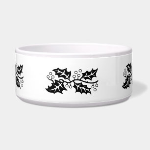 Bowl - Holly Leaves in Black and White