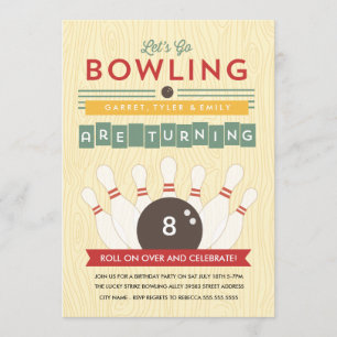 Bowl ! Invitation de fête d'anniversaire multiple