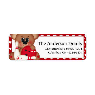 Bowl Me Over Valentine Bear Address Labels d2