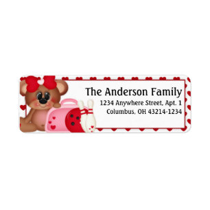 Bowl Me Over Valentine Bear Address Labels d3