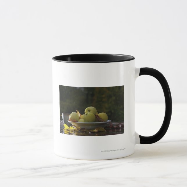 Bowl of apples and leaves mug (Right)