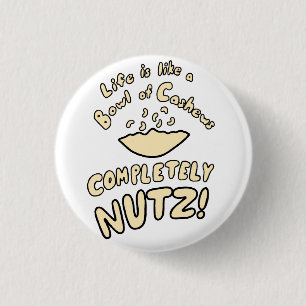 Bowl of Cashews 1 Inch Round Button