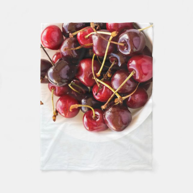 bowl of Cherries Fleece Blanket (Front)