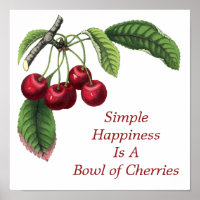 Bowl of Cherries Fruit Food Life Quote Red Green