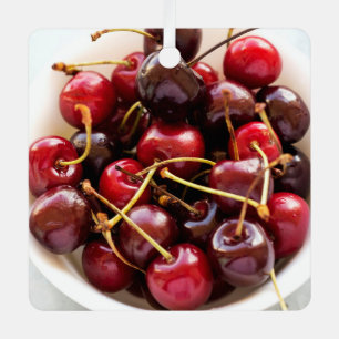 bowl of Cherries Metal Ornament