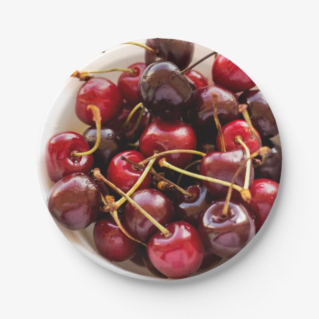 bowl of Cherries Paper Plate (Front)