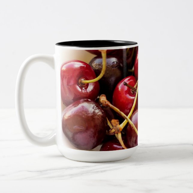 bowl of Cherries Two-Tone Coffee Mug (Left)