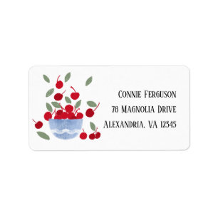 Bowl Of Cherries Watercolor Return Address Label