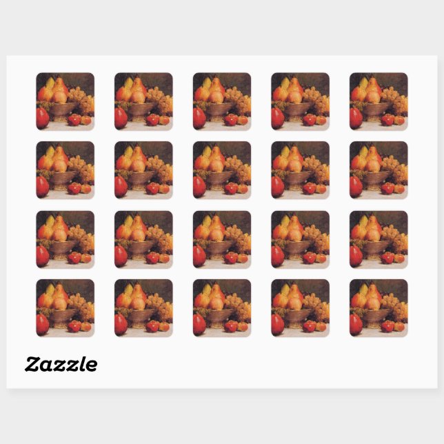 Bowl of Fruit Square Sticker (Sheet)