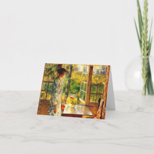 Bowl of Goldfish Elegant Autumn Greeting Card