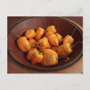 Bowl of habanero peppers, Traditional food Postcard