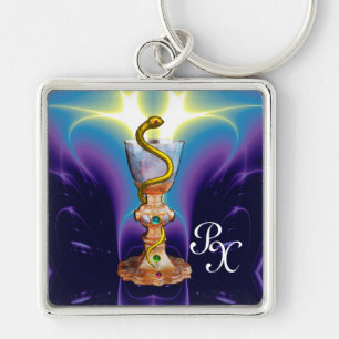 BOWL OF HYGEIA , MEDICINE ,PHARMACY MONOGRAM KEYCHAIN