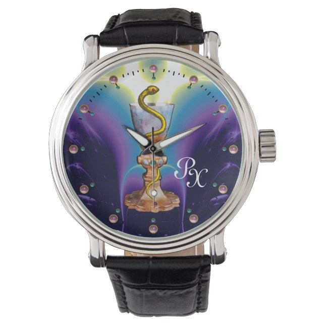 BOWL OF HYGEIA , MEDICINE ,PHARMACY MONOGRAM WATCH (Front)