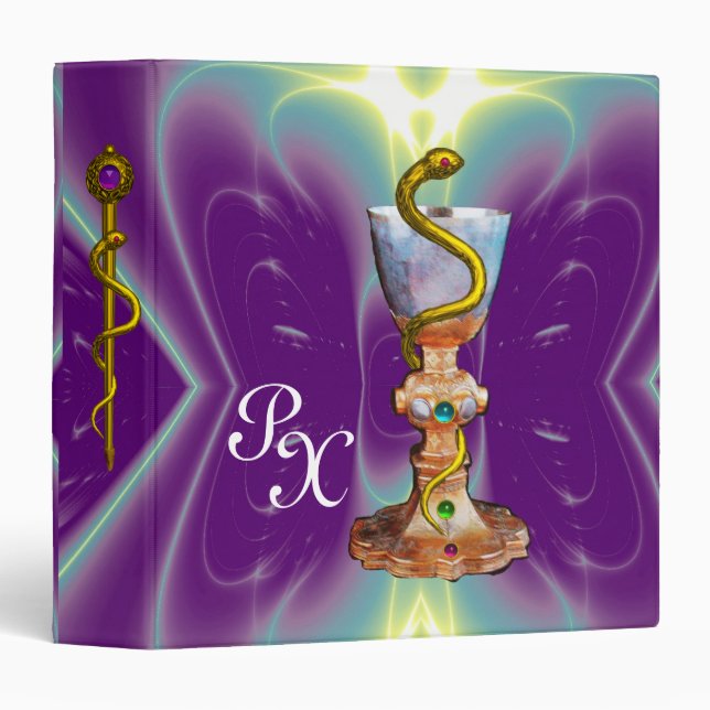 BOWL OF HYGEIA  MONOGRAM Medicine, Pharmacy Binder (Front/Spine)