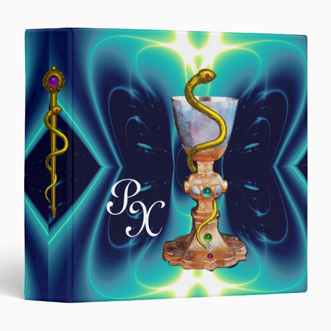 BOWL OF HYGEIA  MONOGRAM Medicine, Pharmacy Binder (Front/Spine)