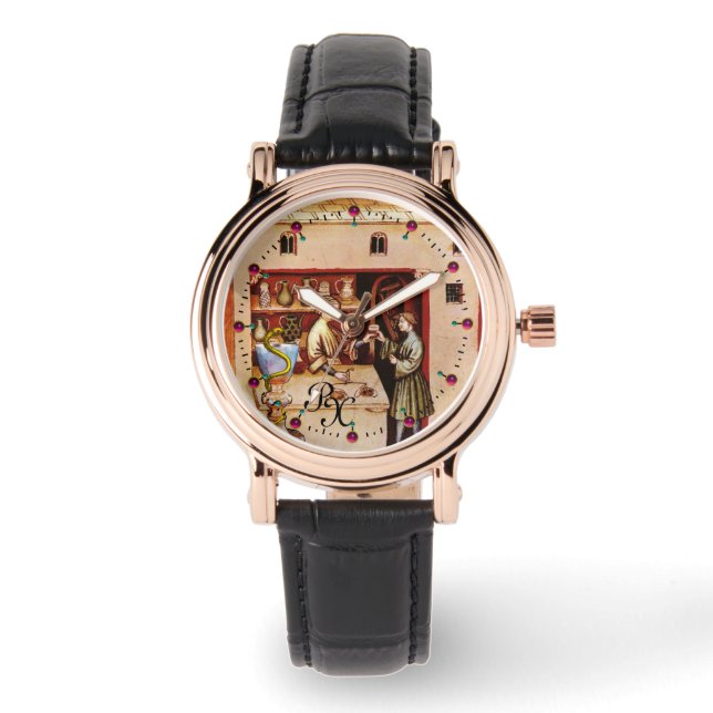 BOWL OF HYGEIA MONOGRAM Medicine, Pharmacy Watch (Front)