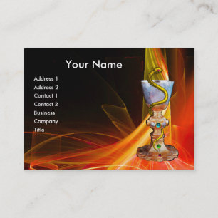 BOWL OF HYGEIA ,PHARMACY Medicine Orange Yellow Business Card