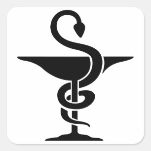 Bowl of Hygieia Square Sticker