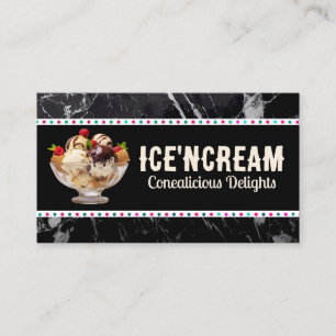 Bowl of Ice Cream Scoops Sundae Loyalty Card