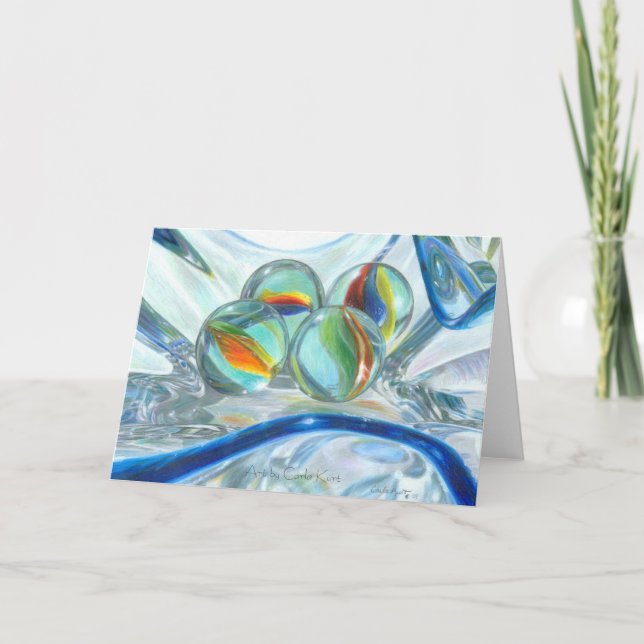 Bowl of Marbles Greeting Card (Front)