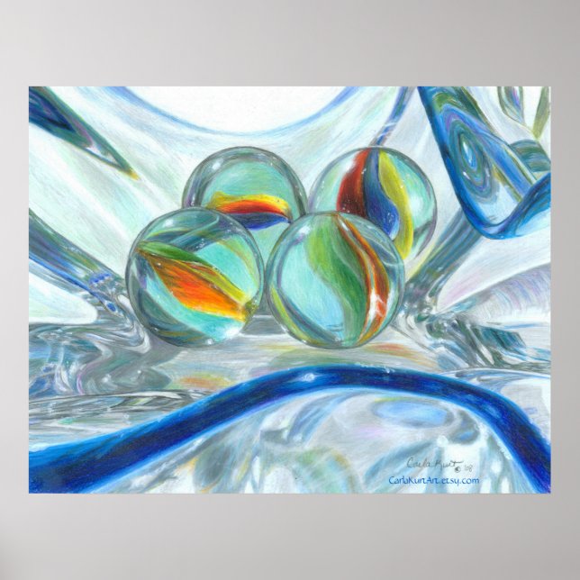 Bowl of Marbles, Large Poster (Front)
