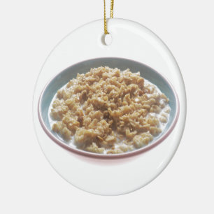 Bowl of Oatmeal Ceramic Ornament
