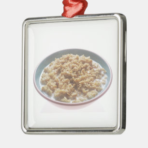 Bowl of Oatmeal Metal Ornament
