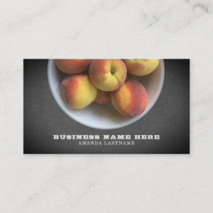 Bowl Of Peaches Chalkboard Fruit Food Professional Business Card