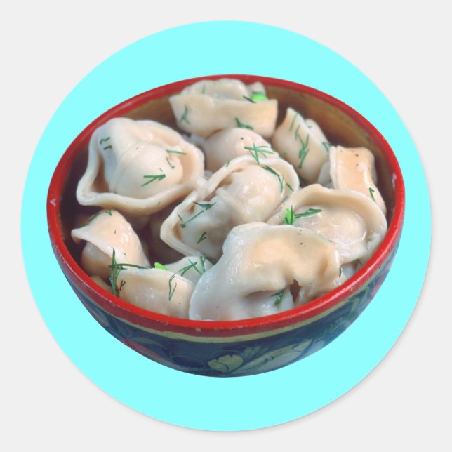 Bowl of Pelmeni Classic Round Sticker (Front)