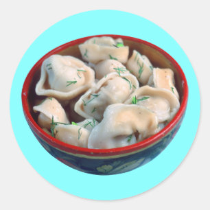 Bowl of Pelmeni Classic Round Sticker